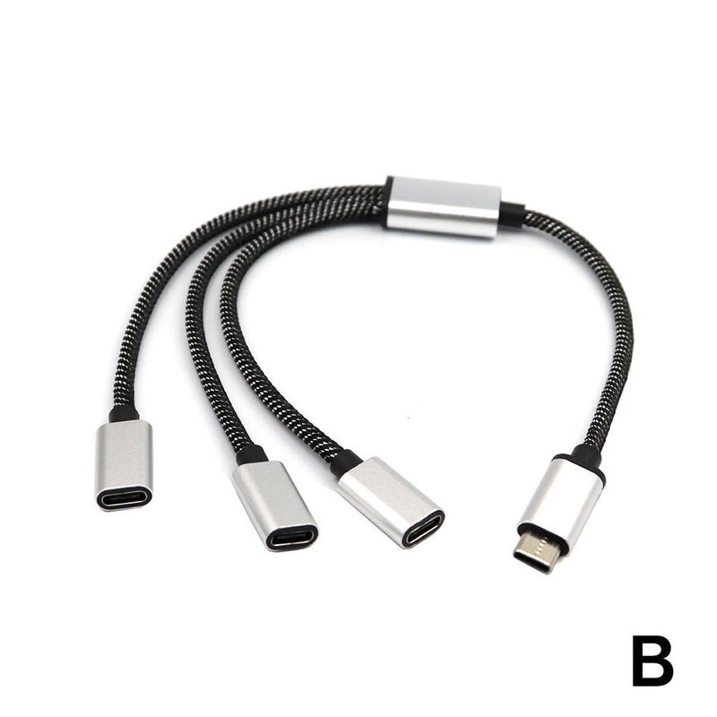 Mobile phone/tablet Type-C hub, 3-port Type-C splitter with 1-to-2 interface. - Image 1